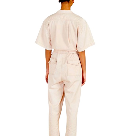 Magali Pascal x Anthropologie Dylan Lg Pink Beige Utility Jumpsuit Coveralls - Picture 7 of 15